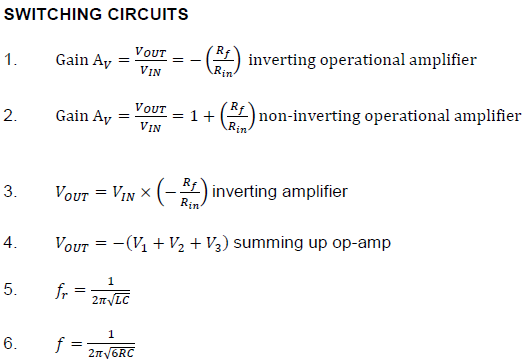 formula sheet 1