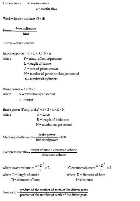 FORMULA SHEET