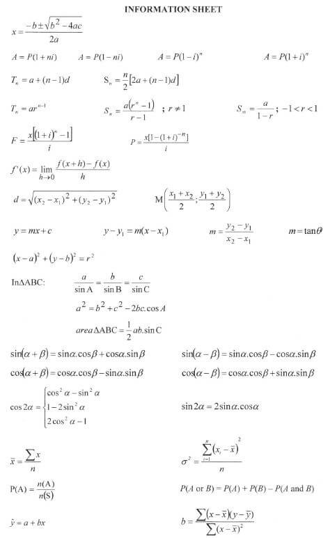 maths info sheet p2